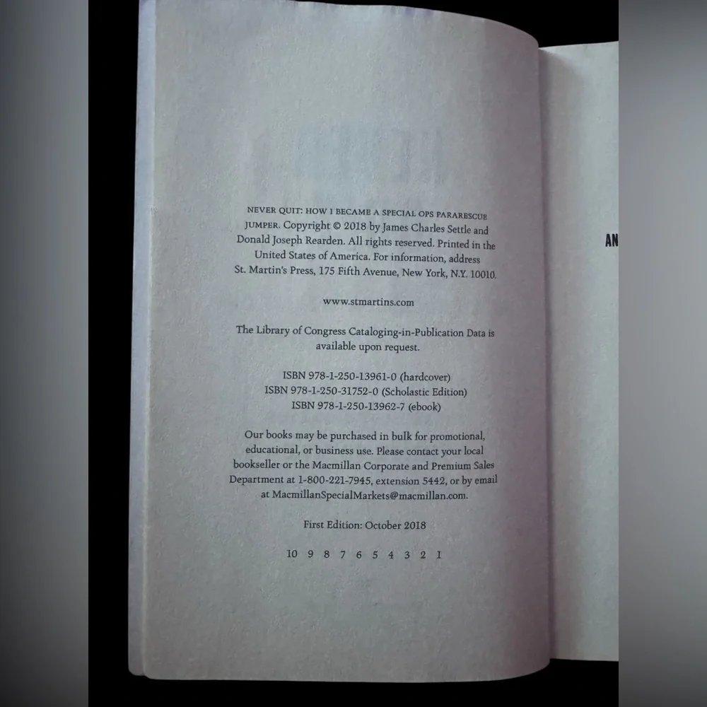 Book “Never Quit - How I Became A Special OPs Pararescue Jumper” - Picture 2 of 10
